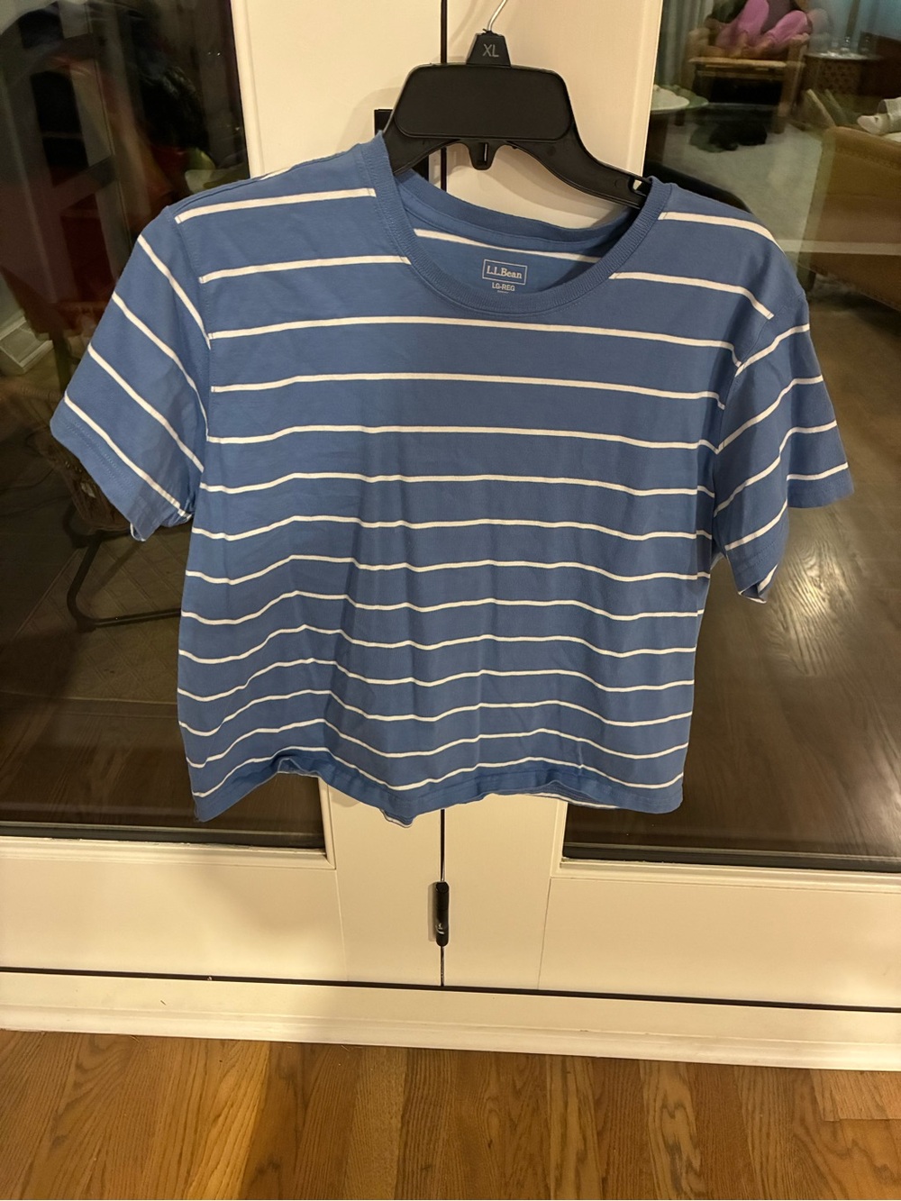 L.L. Bean Blue & White Striped Kids Tee